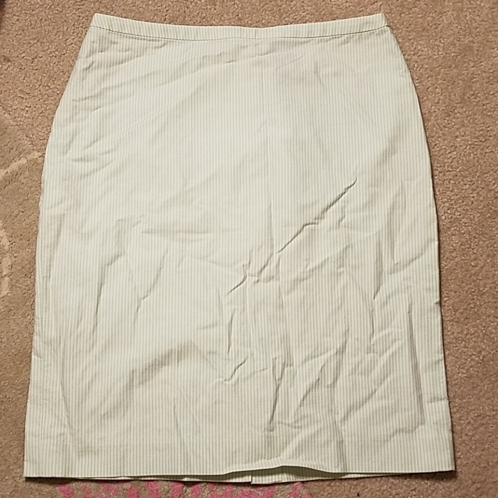 Brooks brothers mint and white stripe pencil skirt